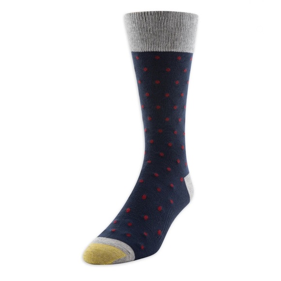 Mens GoldToe 3pk Dress Stripe Dots Crew Socks - Picture 4 of 10